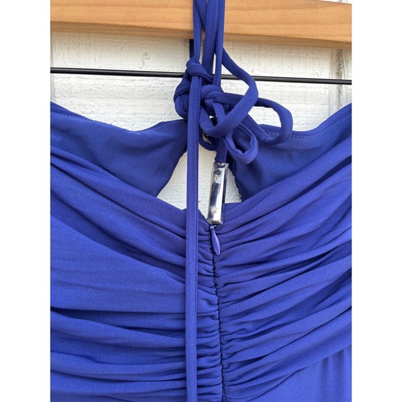 NWT Halston Fia‎ Halter Jersey Jumpsuit, Sapphire Blue, Formal Jumpsuit, Sz 8 - Picture 11 of 11
